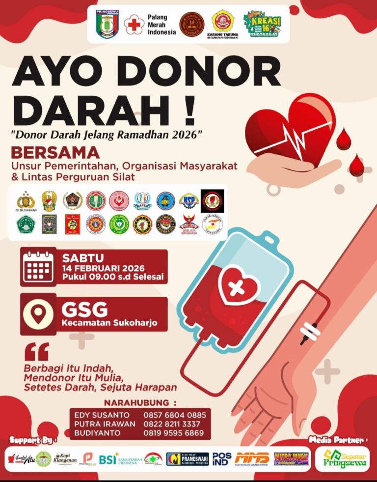 Karang Taruna Sukoharjo dan PWI Pringsewu akan Gelar Donor Darah